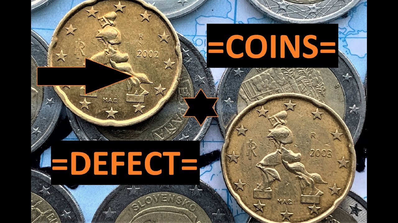 Italy 20 Cent 2002 2003 R $Defect coins RARE$/2 Euro 62.000.000