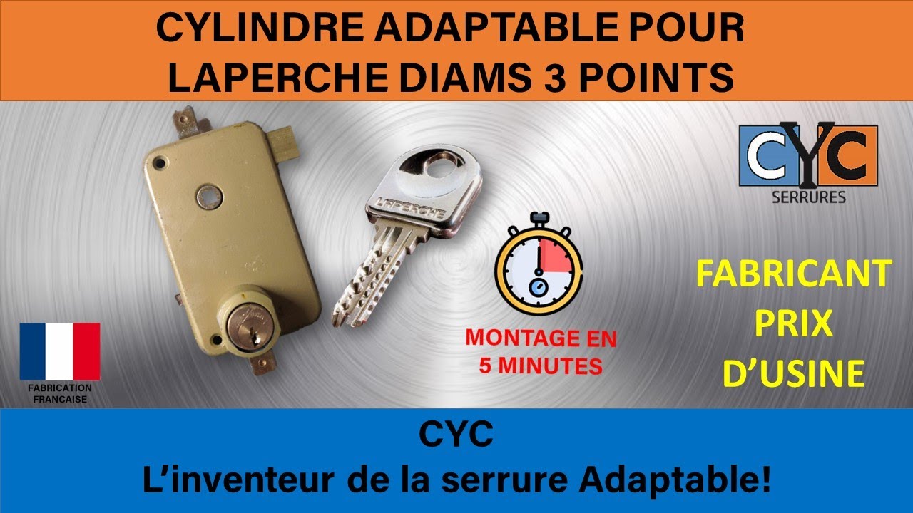 TUTO : Comment changer une serrure LAPERCHE DIAMS en cylindre adaptable CYC