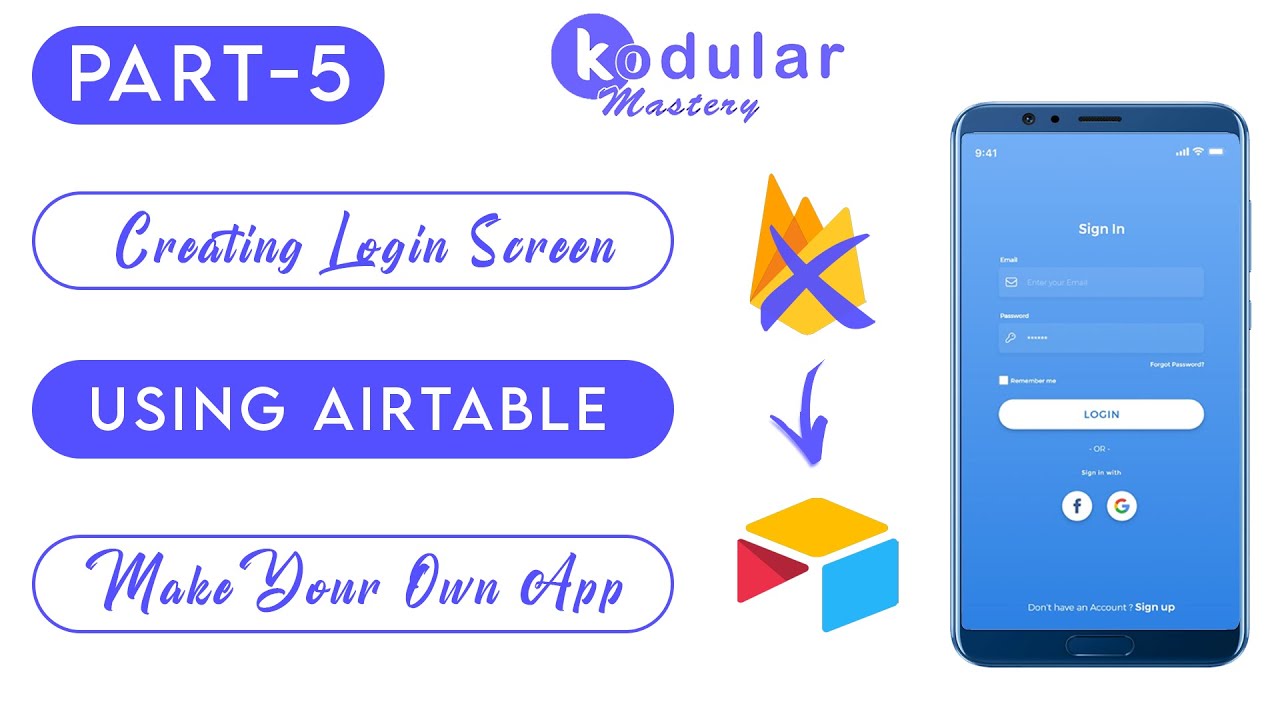 Login Screen Using Airtable In Kodular | Login / Signup Screen Without Firebase Kodular #5