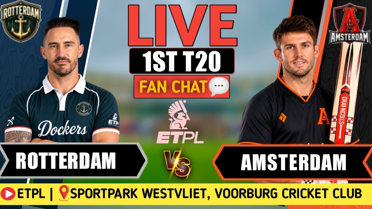 🔴LIVE: Rotterdam Dockers vs Amsterdam Flames | 1st T20 Fan Analysis | RD vs AF | ETPL 2026