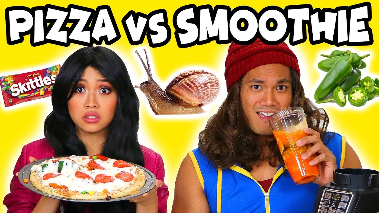 Pizza vs Smoothie Challenge - Descendants Lonnie and Jay. Totally TV
