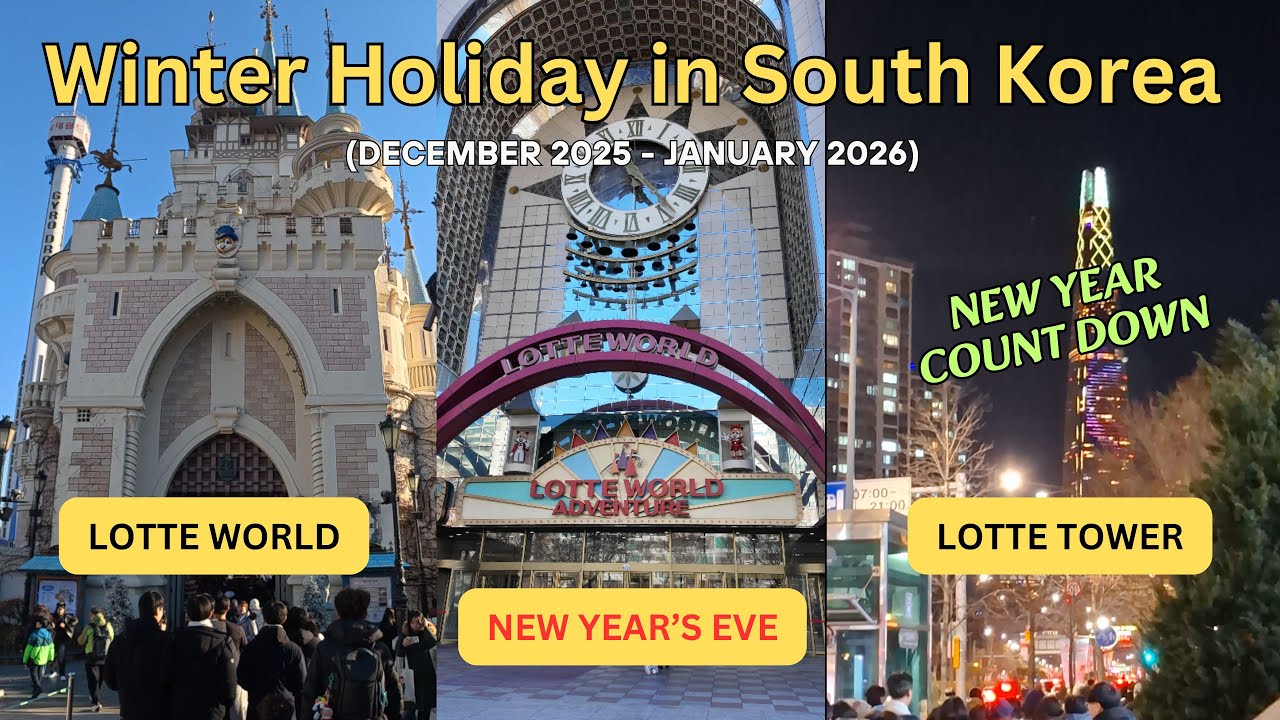 Celebrating New Year's Eve and New Year Countdown at Lotte World | Winter Holiday in Korea (Part 5)