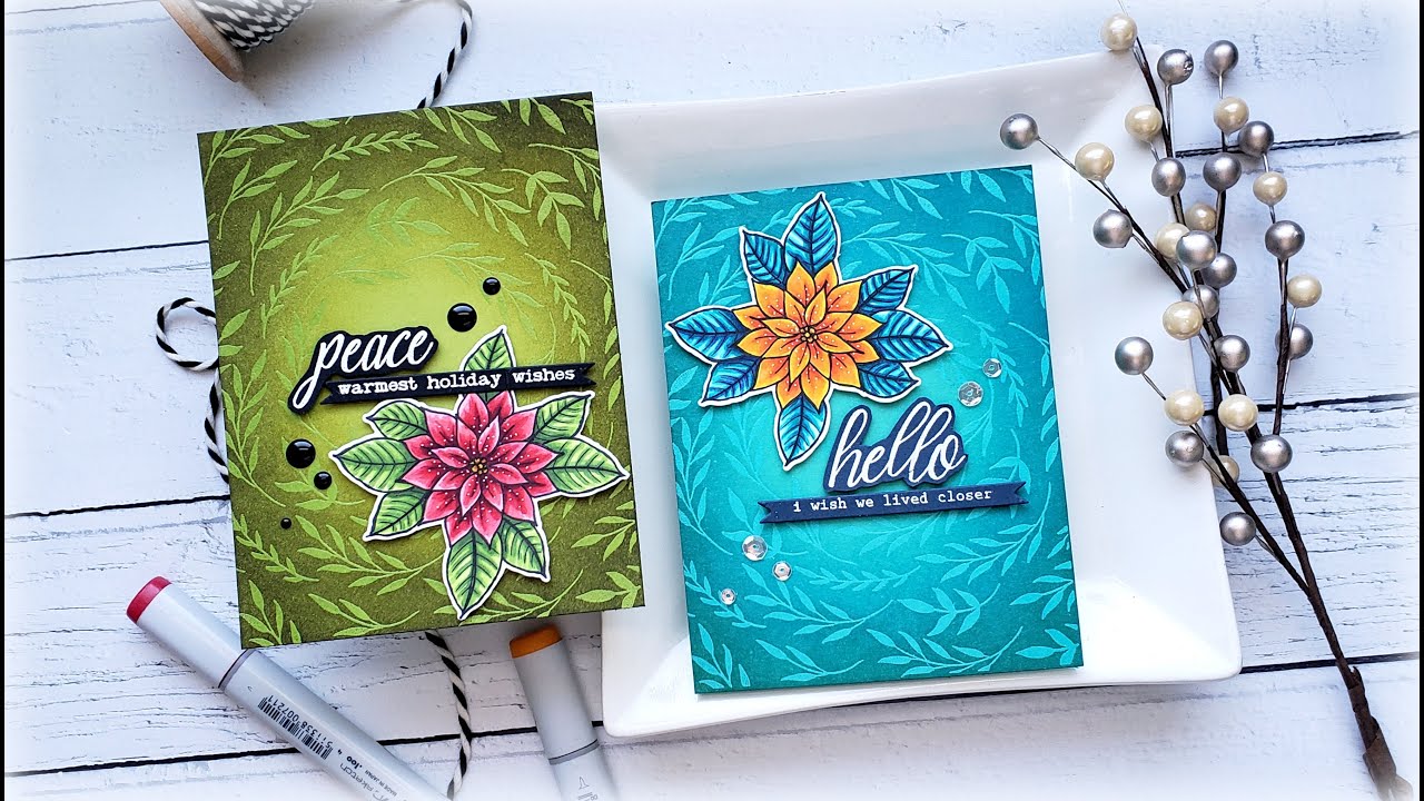Two Cards, Same Layout Embossed Resist: Sickness has hit our house