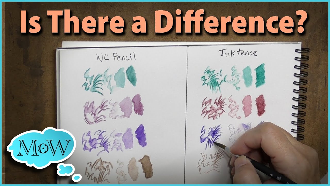 Comparing Inktense Pencils with Standard Watercolor Pencils.