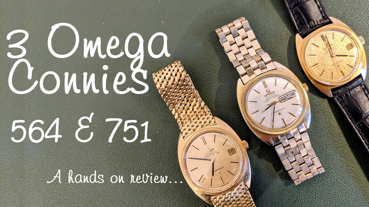 C-Case Omega Constellation, 3 gold vintage automatic watches, 564 & 751 - hands on review