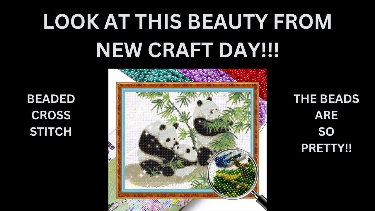 What a Gorgeous Beaded Cross Stitch Kit from #newcraftday #beadedcrossstitch