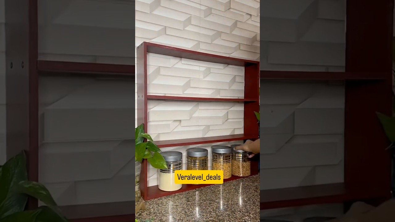Containers Kitchen Rack Shelf for Kitchen Storage Boxes Color  Black Material Wood || 