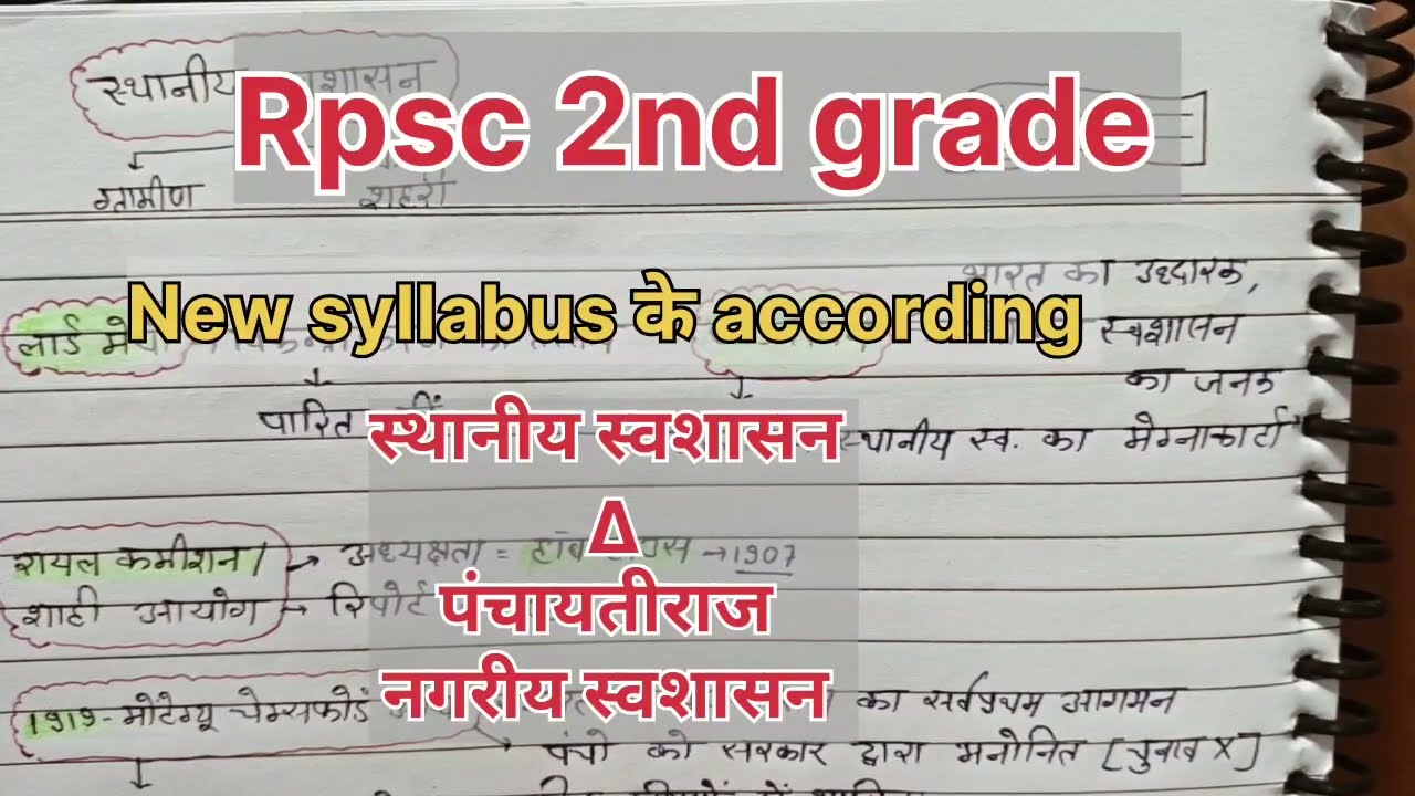 स्थानीय स्वशासन पंचायतीराज नगरीय प्रशासन | panchaytiraj | rpsc 2nd grade poltical gk ist paper #rpsc