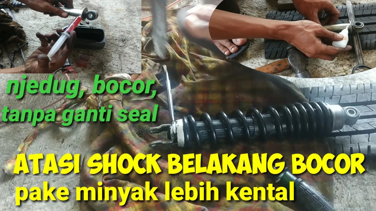 cara memperbaiki shockbreaker belakang bocor #mudahpraktis
