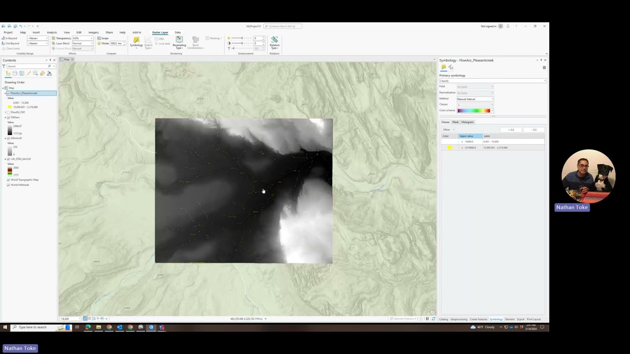 Advanced GIS Lab 3 - Hydrology Tools Example Steps