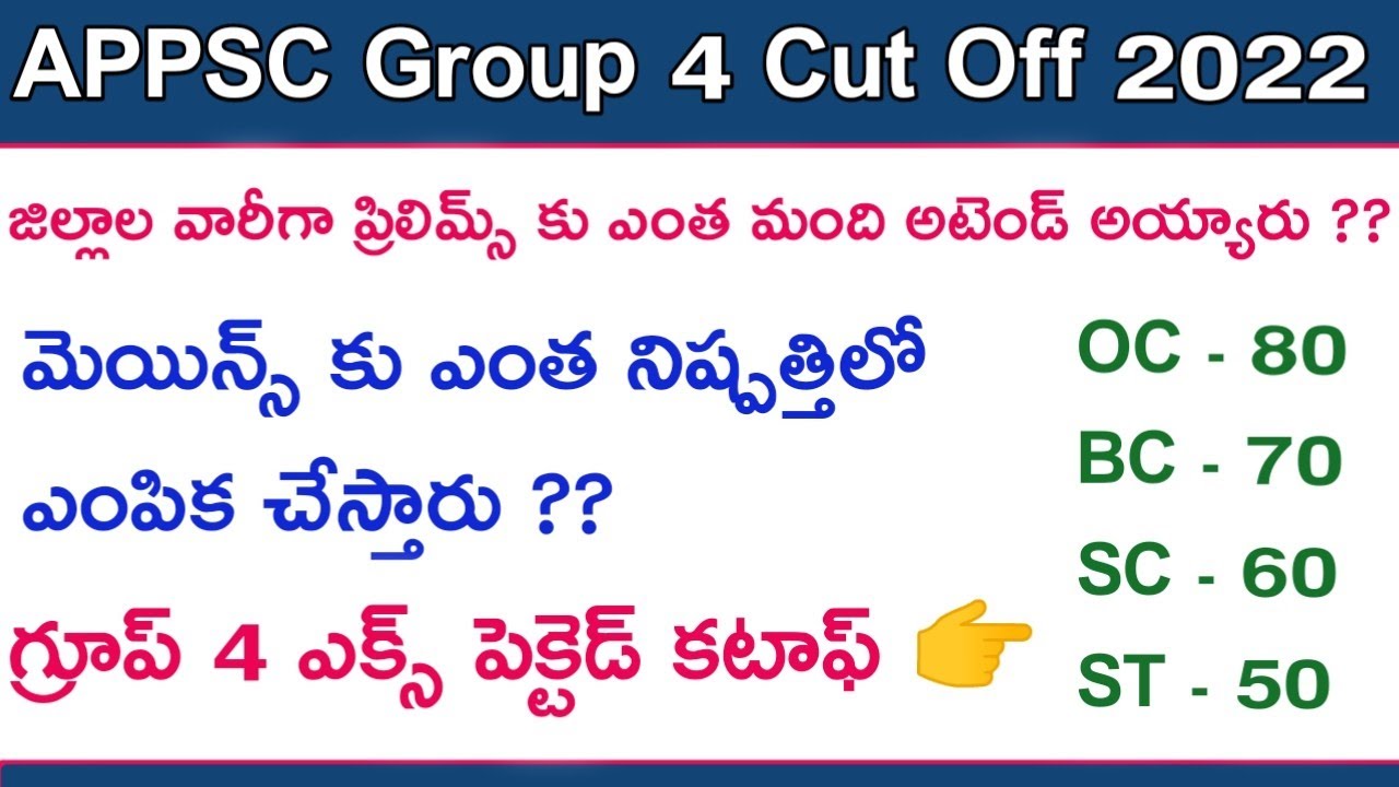appsc group 4 expected cutoff 2022 | group 4 cutoff 2022 | appsc group 4 Prelims key
