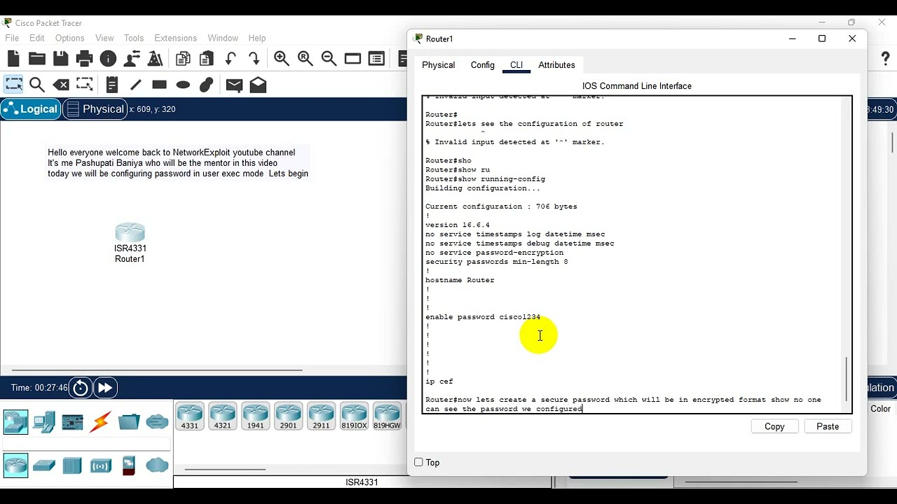 How to set user EXEC mode | Password on CISCO devices | Configure User EXEC Mode | Switch | Router