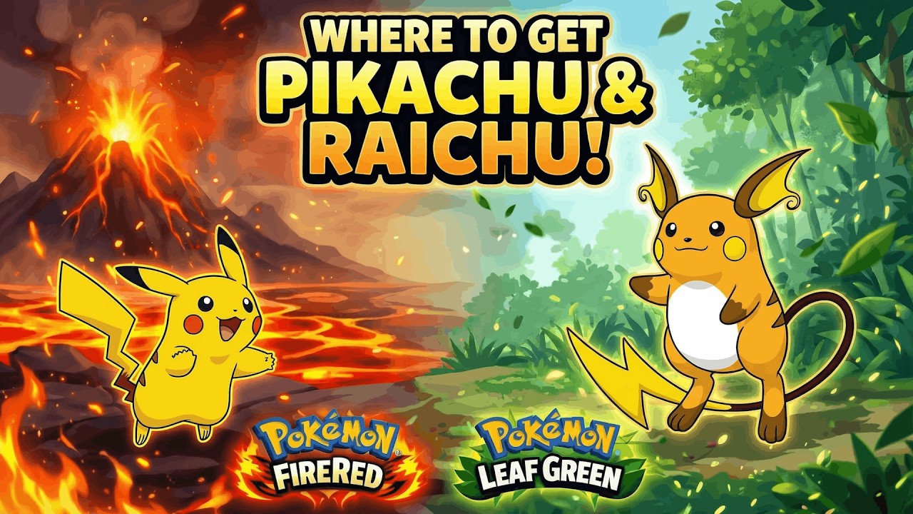 Where To Get Pikachu & Raichu In Pokemon Fire Red & Leaf Green