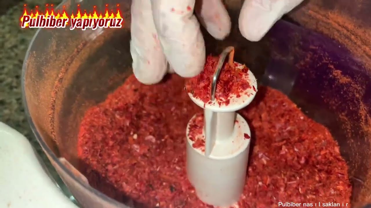 Pul biber nasıl yapılır/pul biber yapımı/mutfak robotunda pul biber yapımı/acı pul biberyapımı/biber