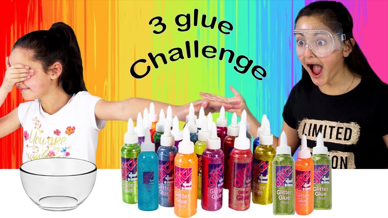 3 Colors of Glue Slime Challenge!!!