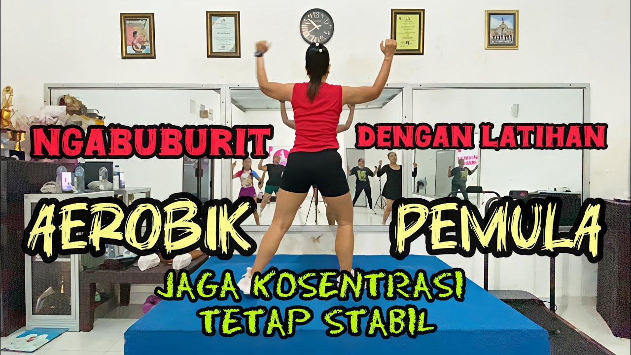 JAGA KONSENTRASI TETAP STABIL// NGABUBURIT DENGAN LATIHAN @monixbara #aerobikterbaru #aerobikpemula 