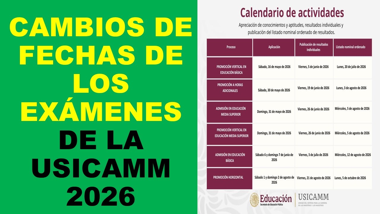 Soy Docente: CAMBIOS DE FECHAS DE LOS EX&Aacute;MENES DE LA USICAMM 2026