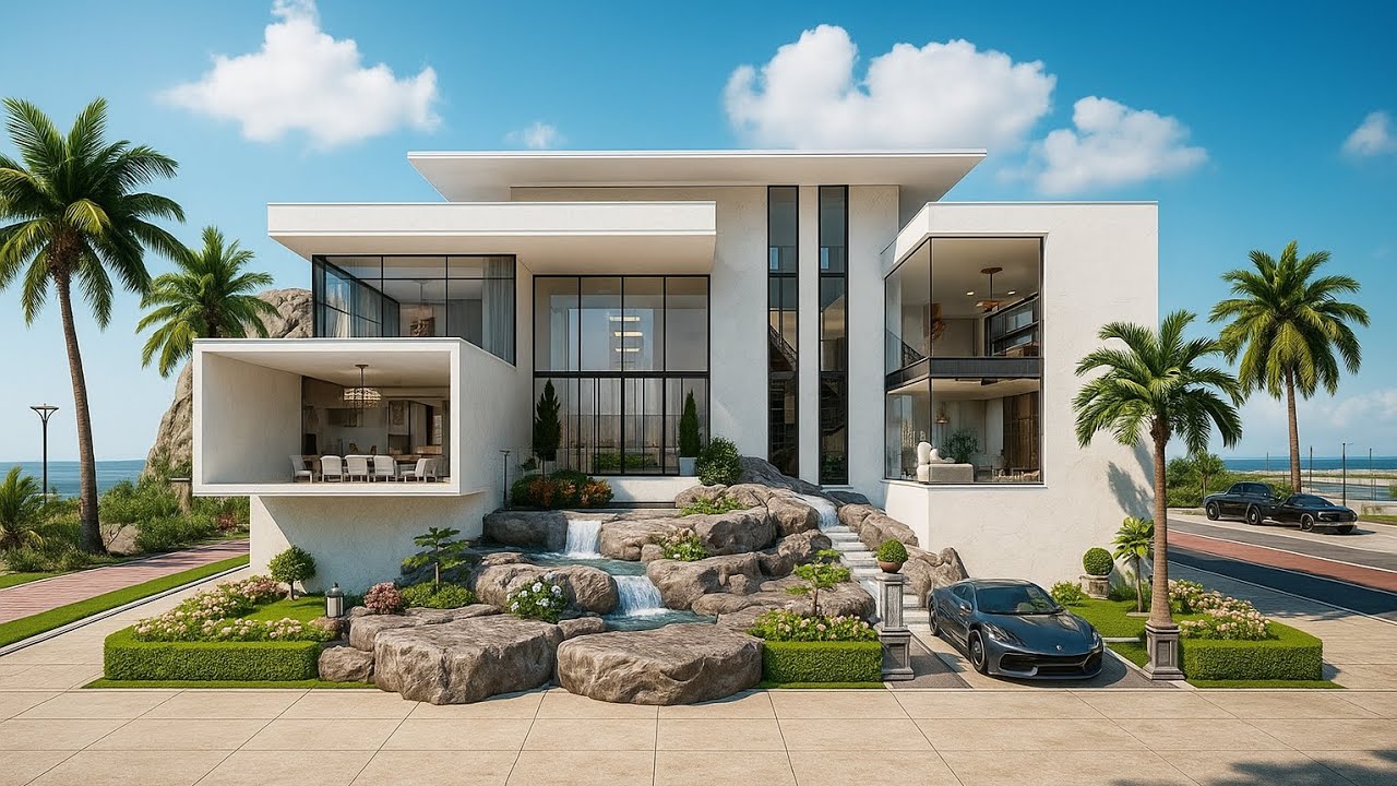 PUBG Home Design Level 28 | Luxury House with Waterfall Design