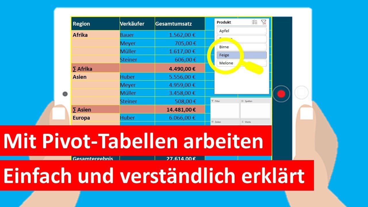 Excel: Pivot Tabelle erstellen - Schritt f&uuml;r Schritt erkl&auml;rt +Tipps & Tricks