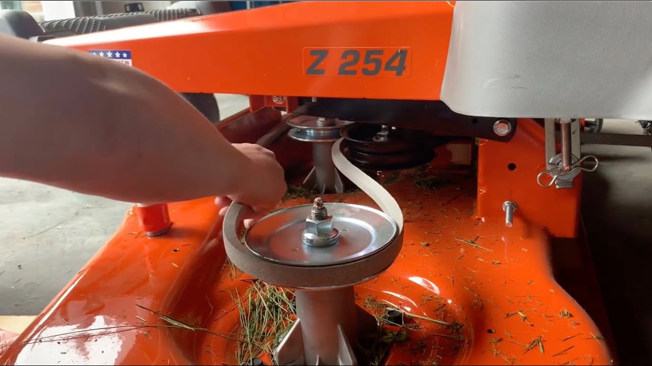 How to replace the deck belt for Husqvarna Z254 Zero Turn Lawnmower 97046760100