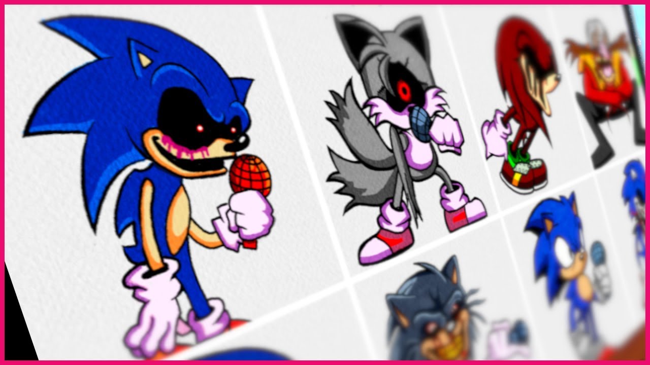 Drawing  Friday Night Funkin | SONIC.EXE 2.0 | Tails | Knuckle | Eggman | Lord X | Ipad Drawing