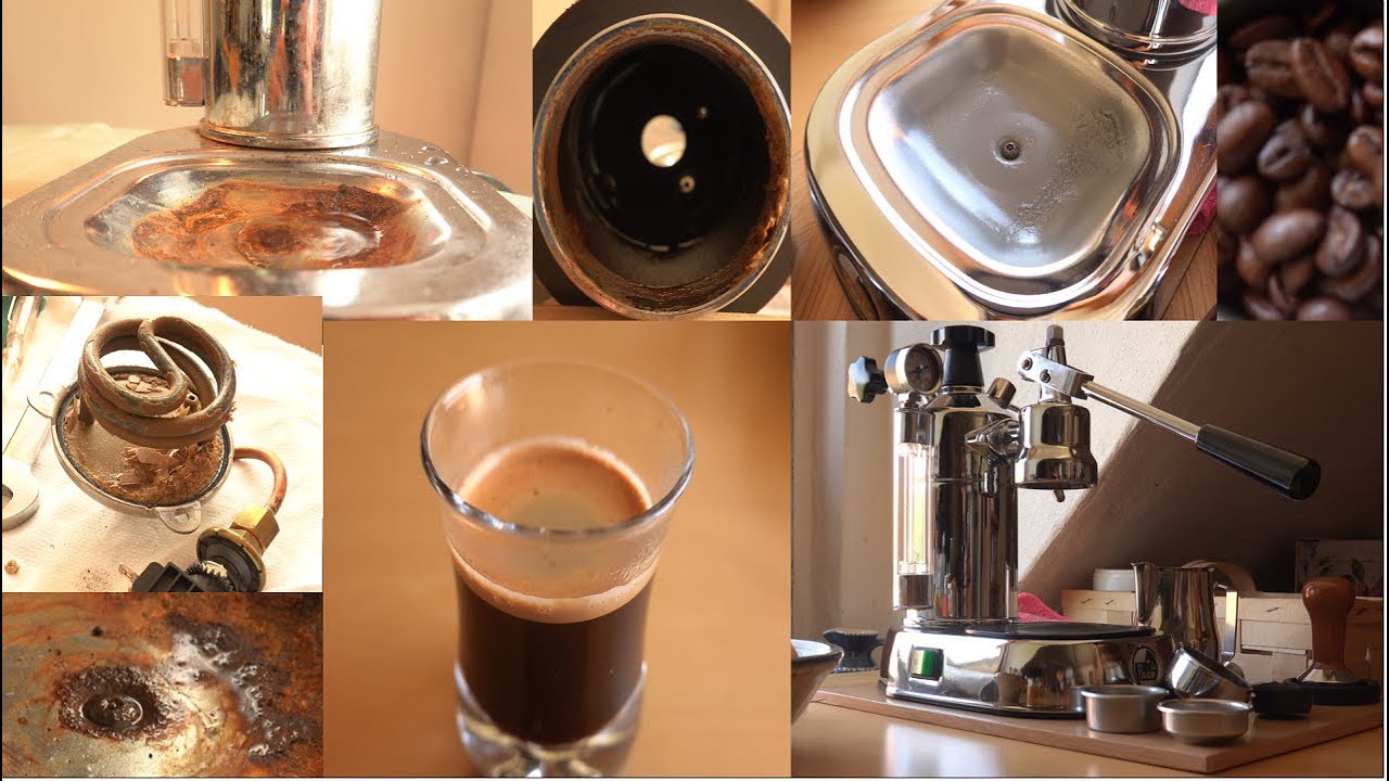 Restoration of an old espresso machine La Pavoni Professional, sealing - rust treatment and repaint