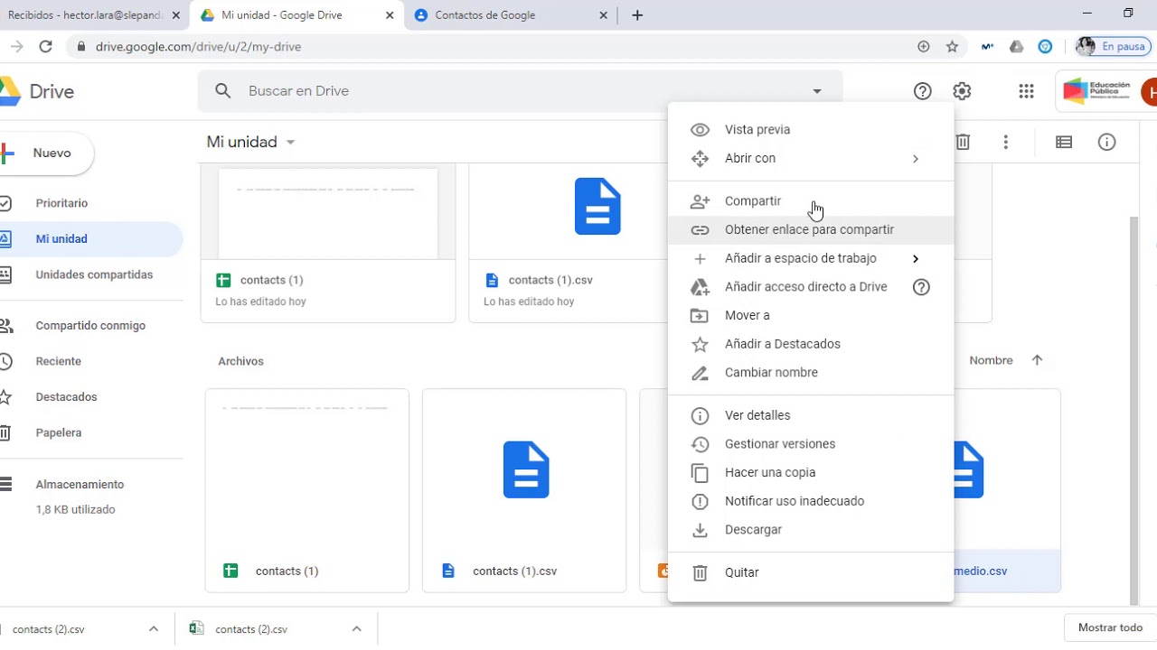 Importar un Excel a contactos de gmail 2020