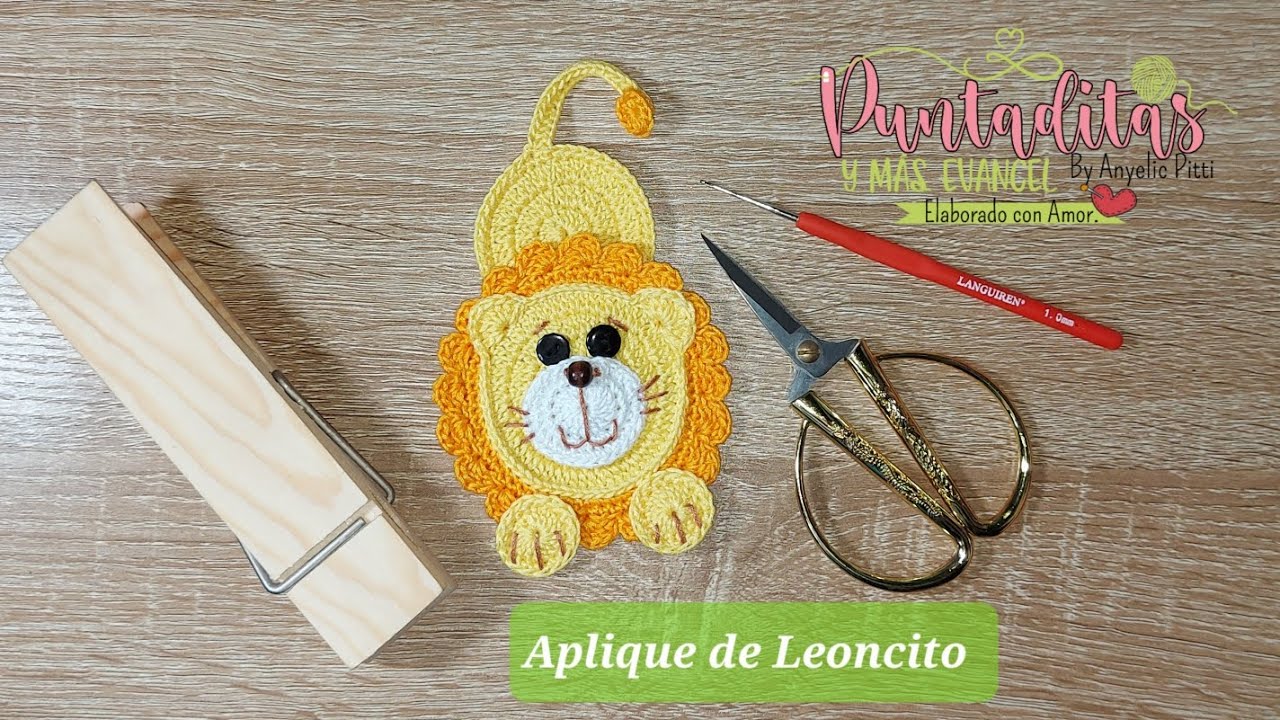 Aplique de Leon a crochet #puntaditasymasevancel #tendencia #viral