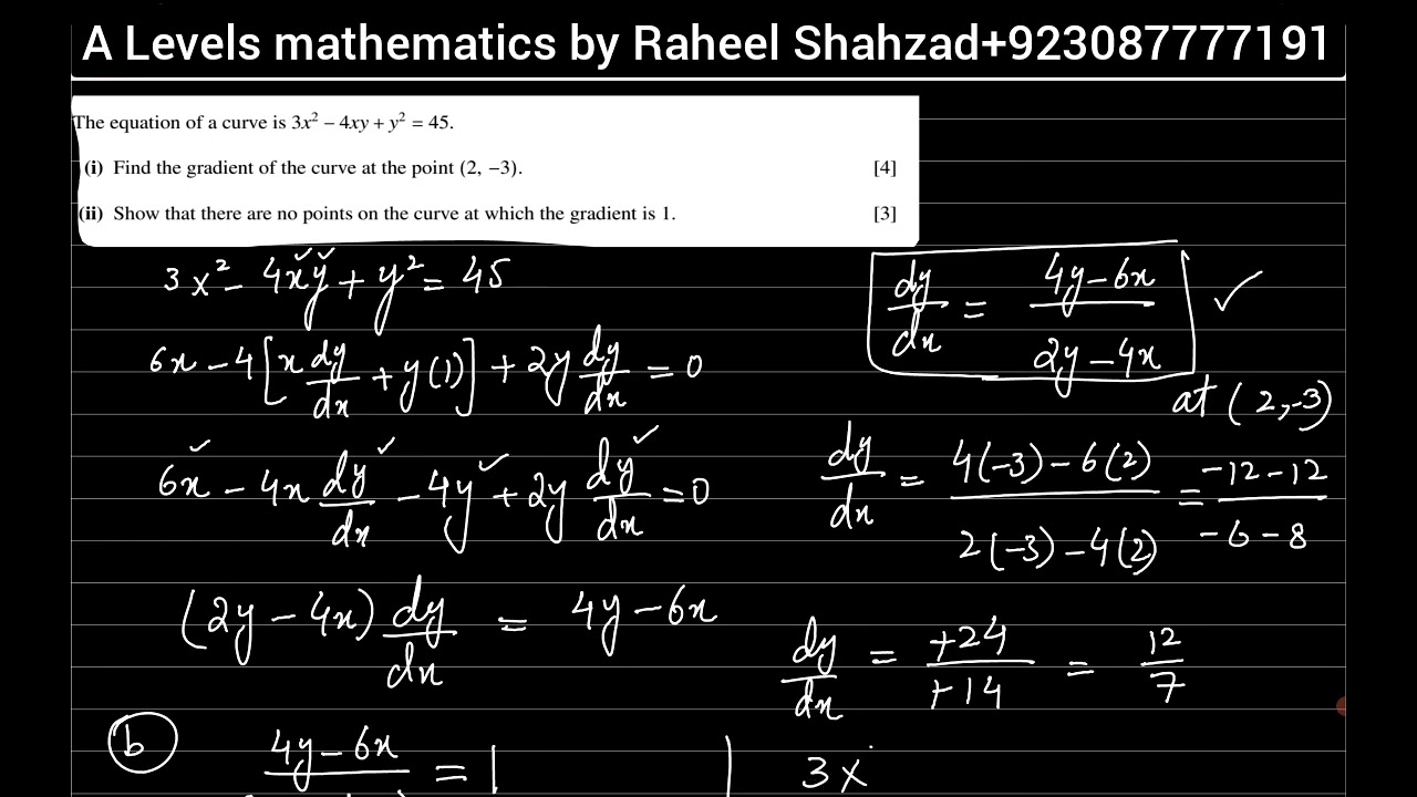 Implicit Differentiation |P3|A Levels Mathematics| live class|A Levels Mathematics|