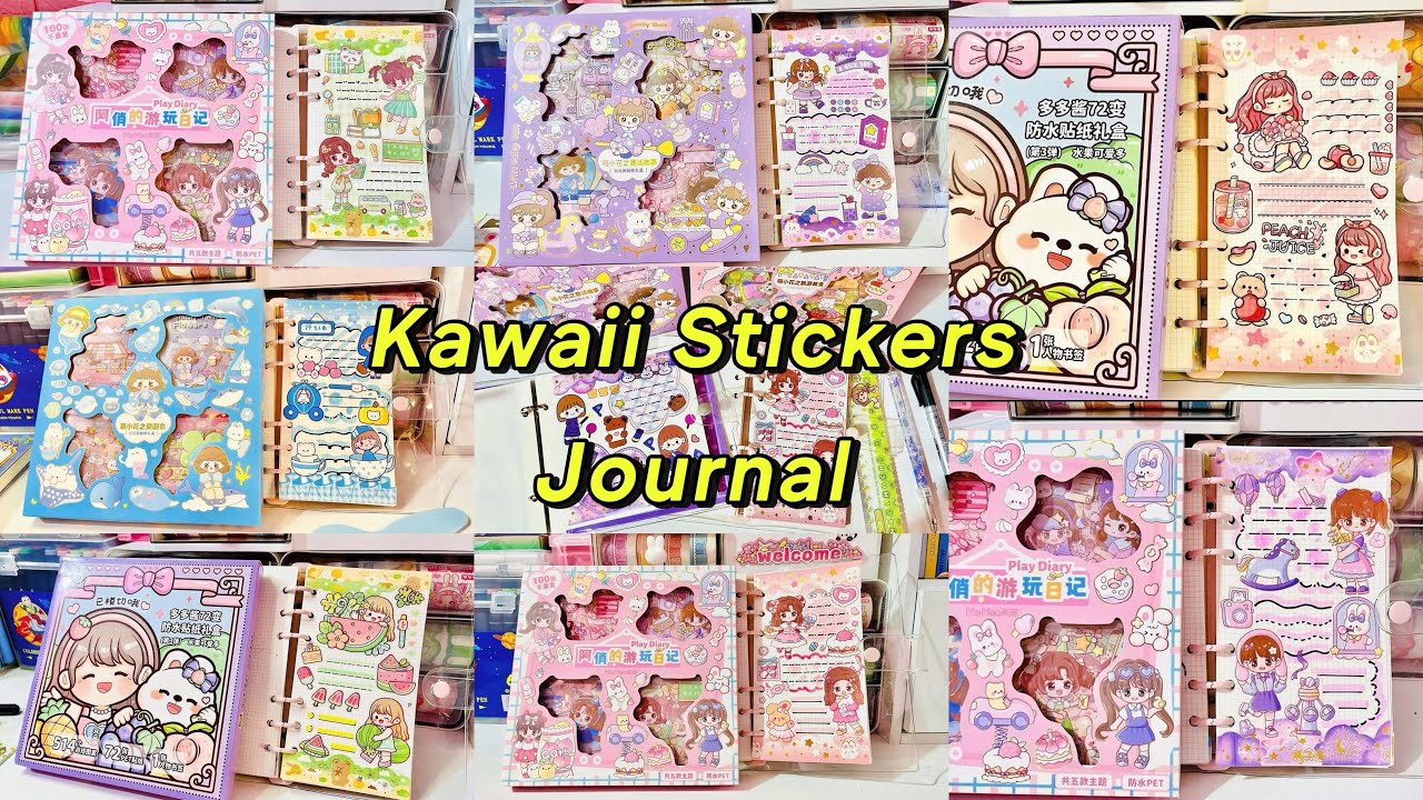 ✨📝Journal Ideas with Kawaii Stickers 😍 Journal Decoration | ASMR & Relaxing | Journal With Me 🥰