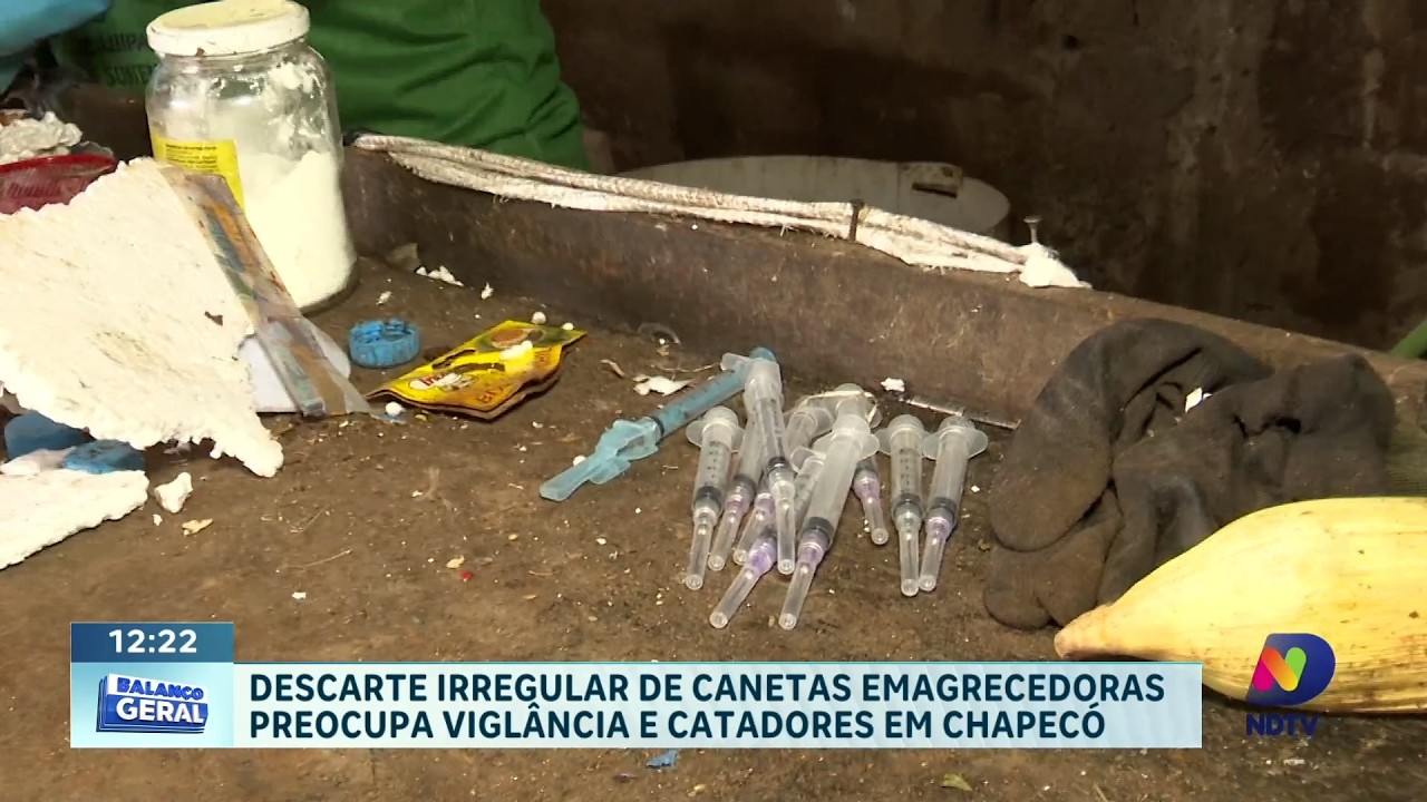 Descarte de canetas emagrecedoras preocupa em Chapecó