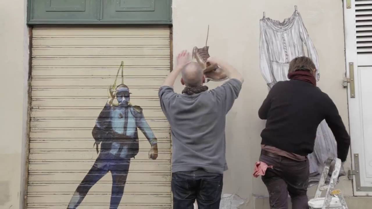 Philippe Herard / Levalet - Installation urbaine pour les galeries Joël Knafo Art