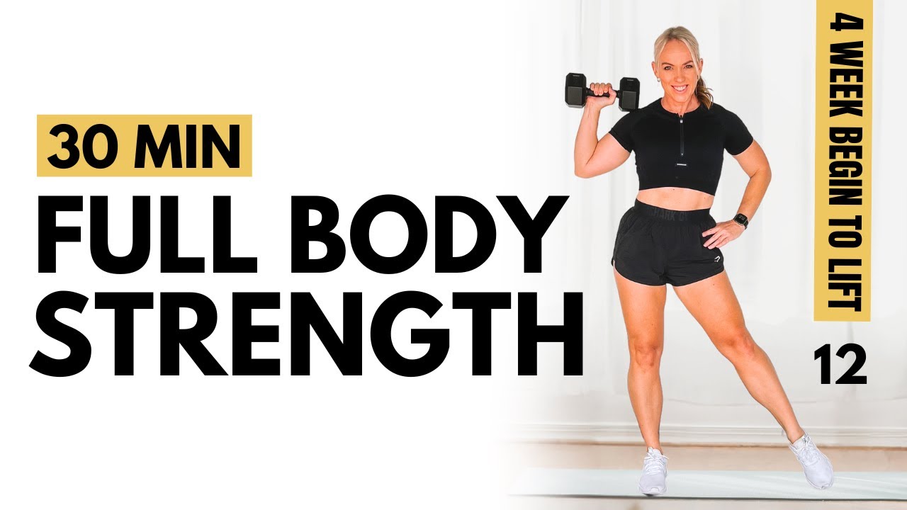 DAY 12 FULL BODY Strength Workout with Dumbbells [build muscle at home]