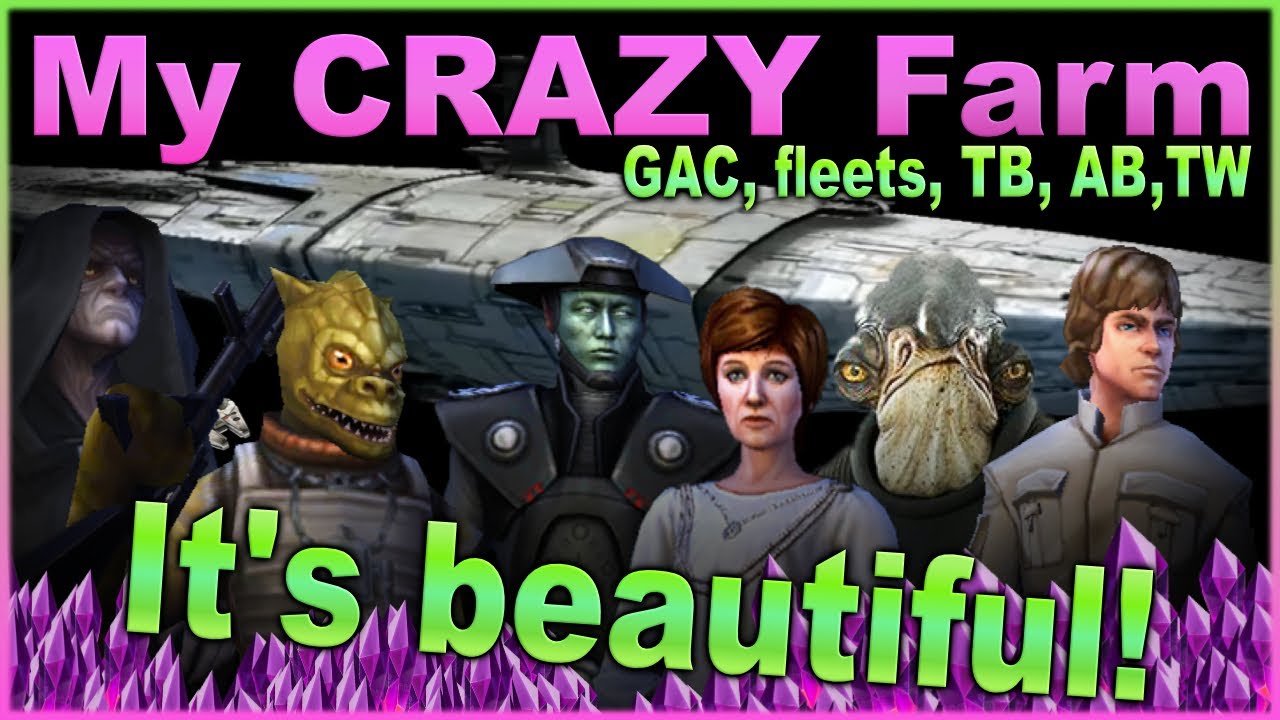 My Super CRAZY, but EFFICIENT Farming Strategy for all players to max income & dominate SWGOH
