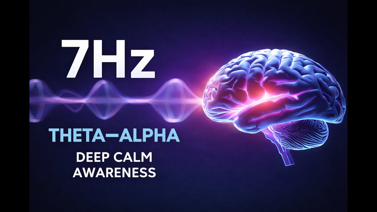7Hz Theta–Alpha Bridge | Calm Awareness (10 Minutes)