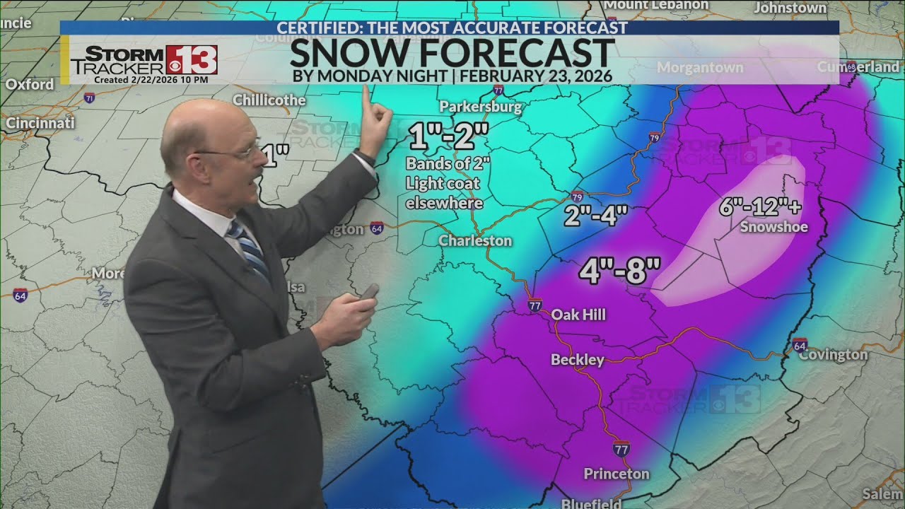 Sunday night 11pm snow update - also looking at next rounds of heavy rain this week