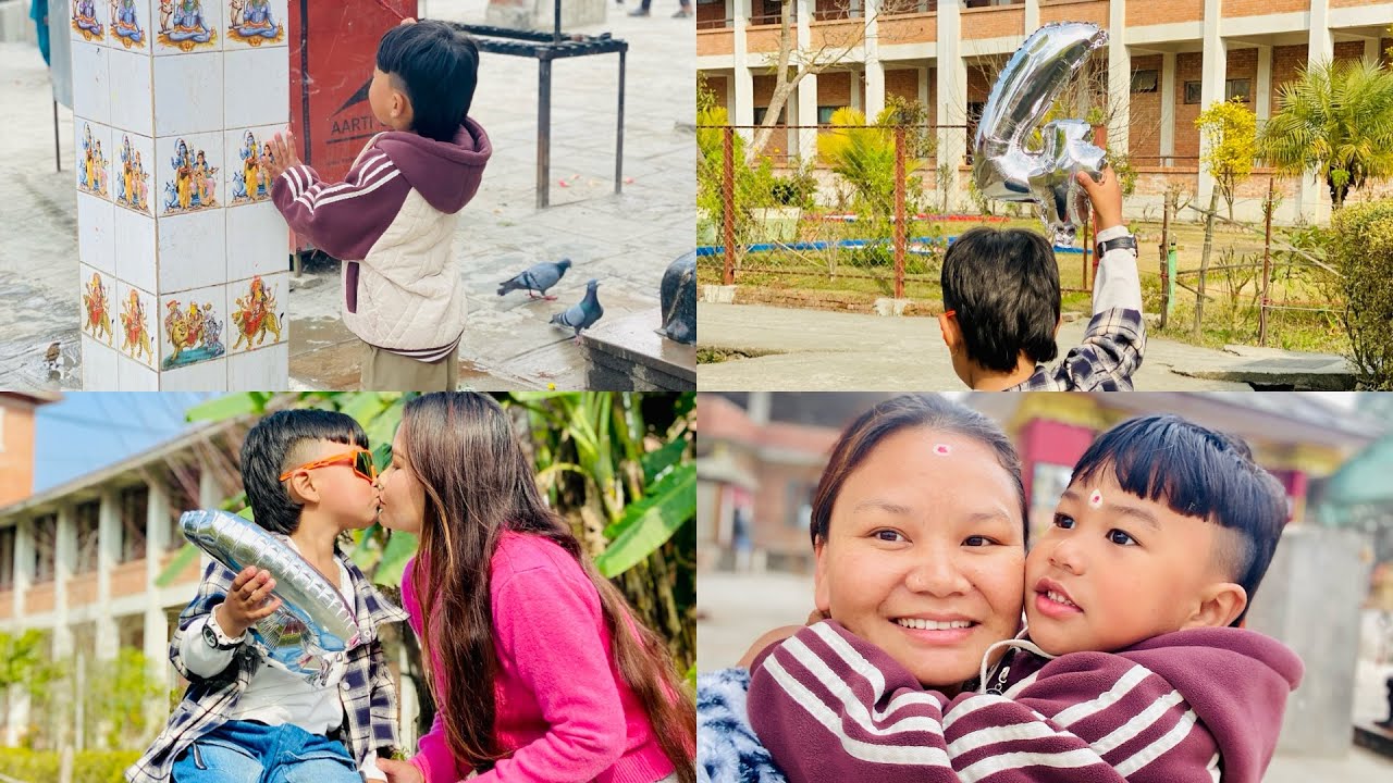 Aaj 2082-10-24 mero xorako birthday ra hami aama xora Bihan Bihan mandir gayer aaye🥰💗