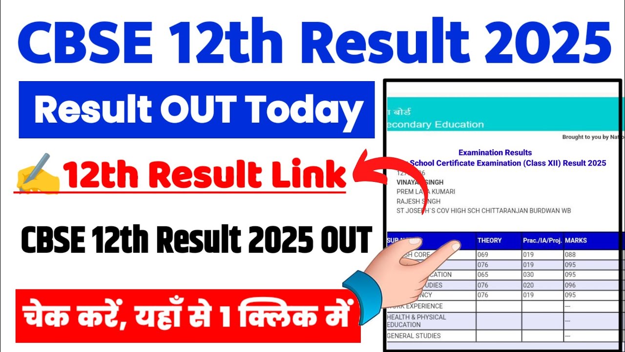 CBSE 12th Result 2025 Kaise Check Kare ? How To Check CBSE 12th Result 2025 ? CBSE Result 2025 Link