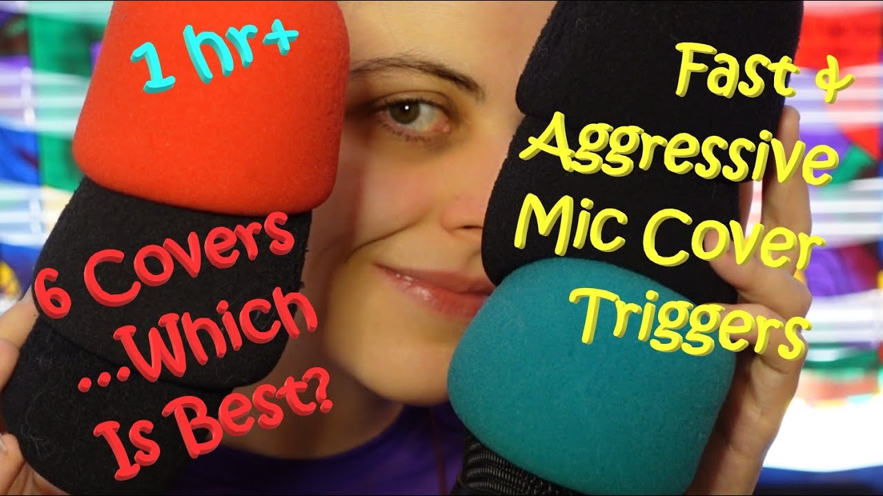 ASMR Fast & Aggressive Mic Cover Triggers With 6 Mic Covers - Pumping, Swirling, Twisting + More