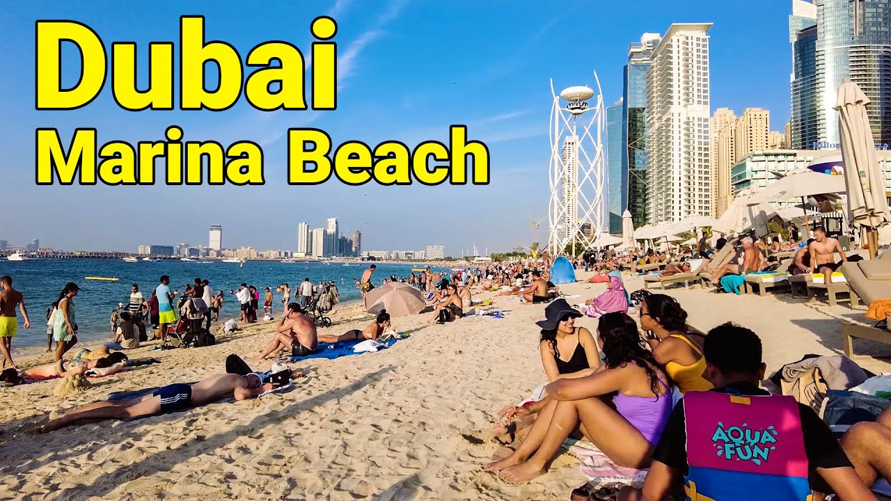 Dubai Marina Beach 🇦🇪 Dubai Best Beach 2024 (Full Tour)
