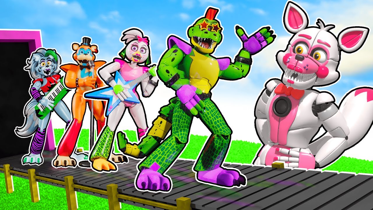 Funtime Foxy And Glamrock Chica Play FNAF Security Breach Tycoon in ROBLOX