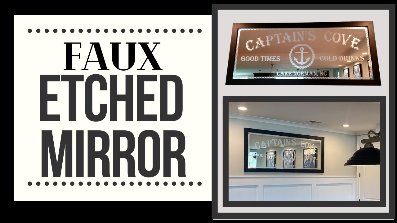 DIY Faux Etched Mirror Using Etched Glass Vinyl | High End Look on a Budget