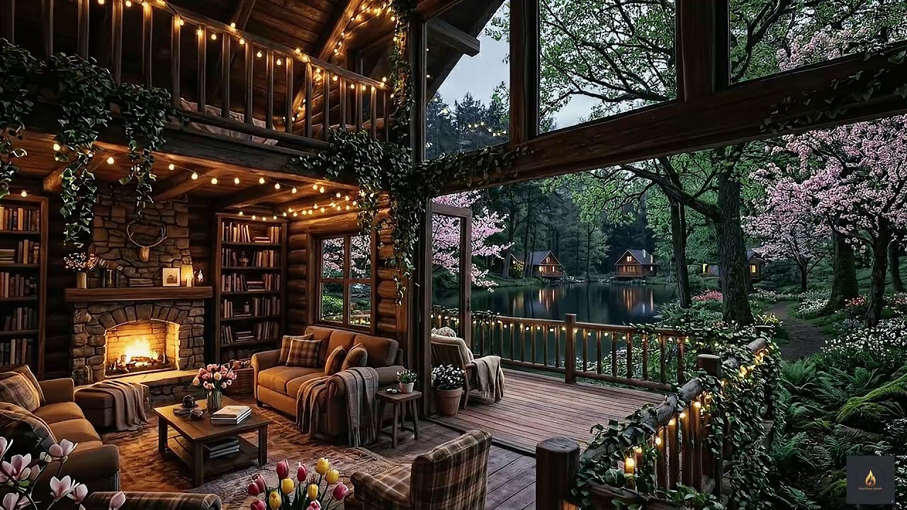 Instant Relief: Smooth Jazz Music in Rustic Lakeside House for Deep Meditation and Sleep 💤