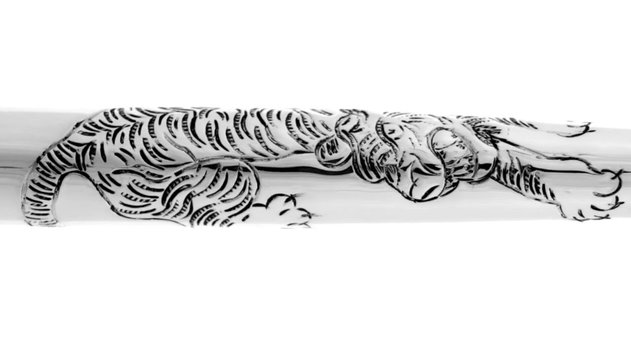 Hand Chased Tiger Fountain Pen