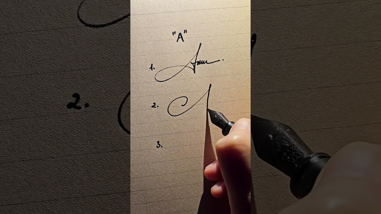 3 simple signature styles with the letter A