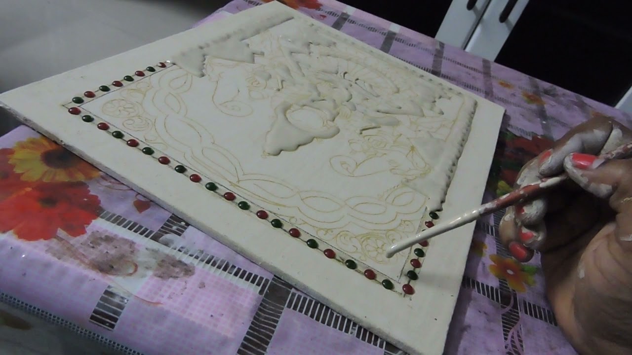 Tanjore painting - Muck work - layer 1 - step 6