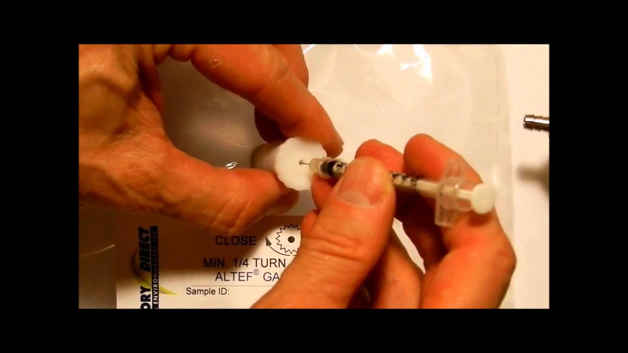 Gas Sampling Bags Polypropylene Screw Cap Combo Valve