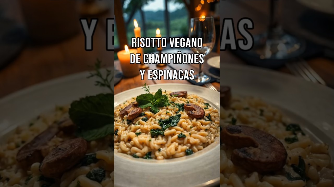 Receta Vegana Risotto Vegano de Champi&ntilde;ones y Espinacas.
