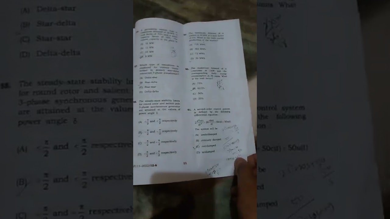 Assistant Professor Electrical Engineering Paper solutions BPSC date 12-04-2022