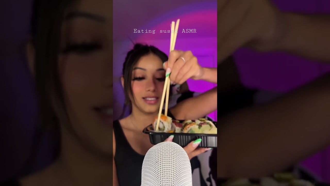 EATING SUSHI 😍🐟 #asmr #mukbang #sassysoundsasmr
